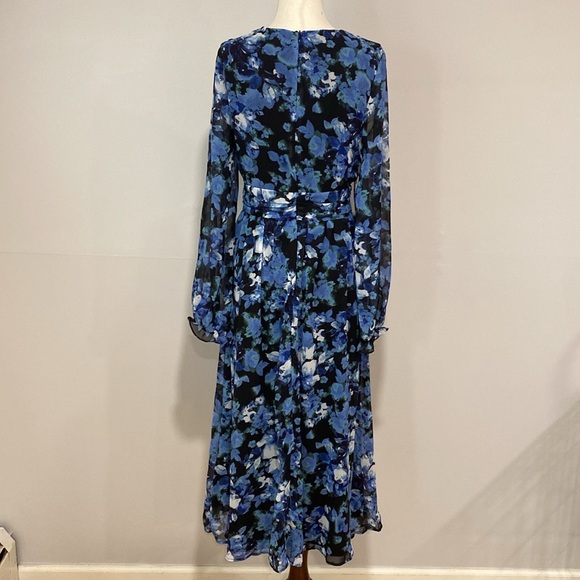 Lulu’s Impressive Charm Black Multi Floral Print Long Sleeve Midi Dress - Picture 8 of 9